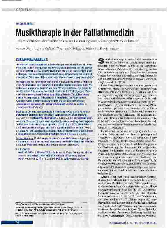 Vorschauseite 1: Musiktherapie in der Palliativmedizin