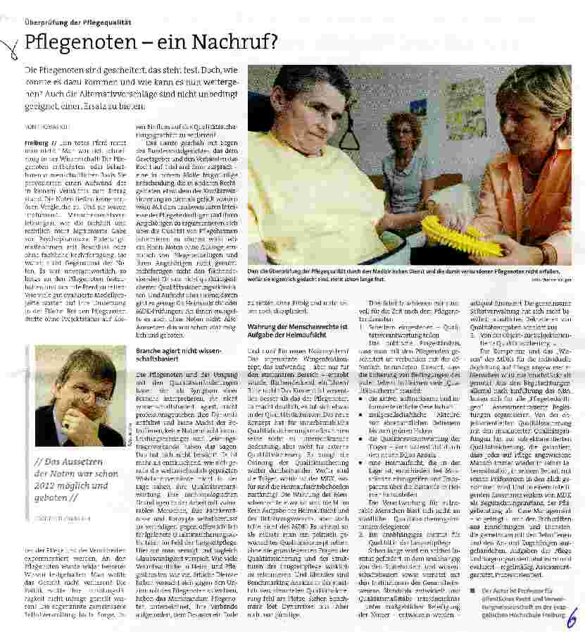 Vorschauseite 1: Pflegenoten - ein Nachruf?