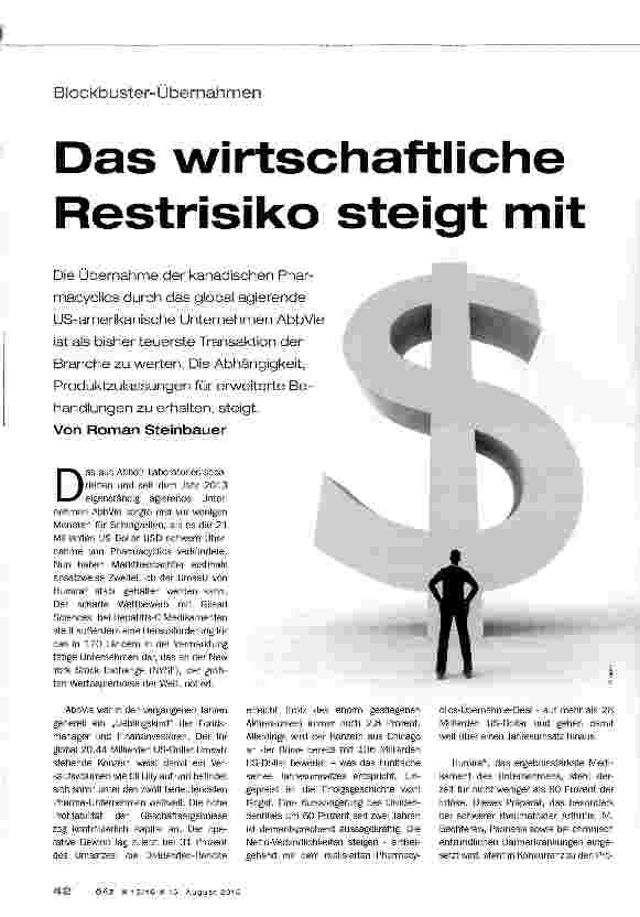 Vorschauseite 1: Blockbuster-ÜbernahmenDas wirtschaftliche Restrisiko steigt mit