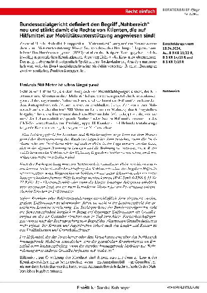 Vorschauseite 2: Beraterbrief Pflege 9-2024