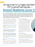 Vorschauseite 1: Anerkennungsverfahren in der Physiotherapie - Amesol Akademie startet Trainee-Programm