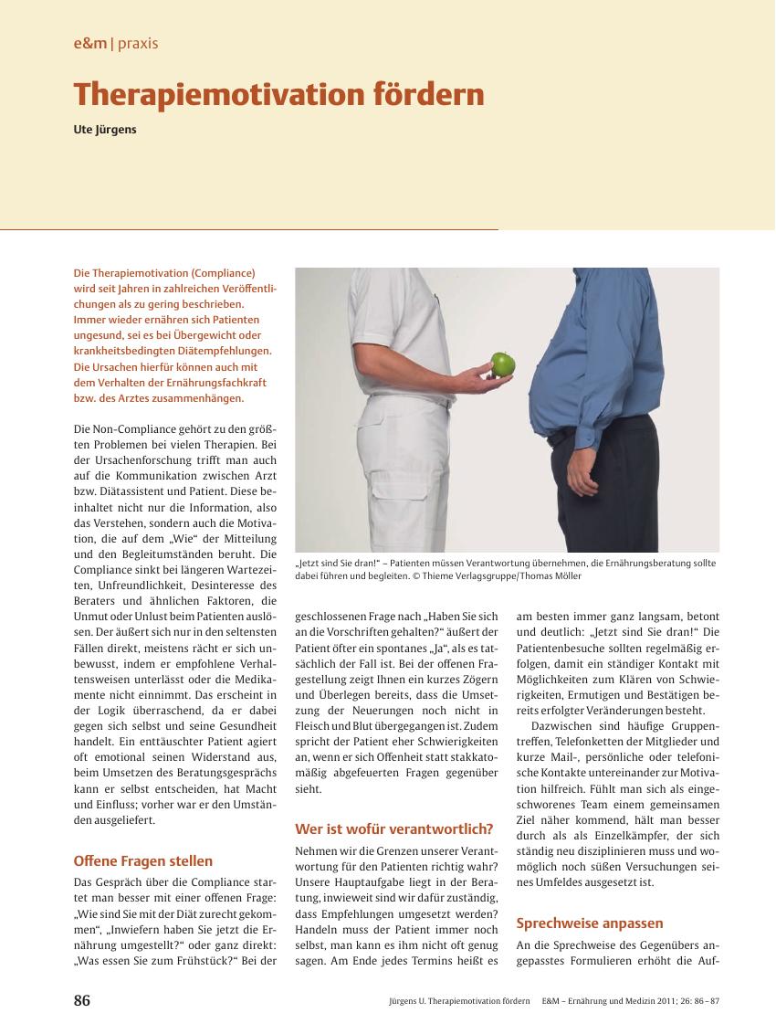 Vorschauseite 1: Therapiemotivation fördern