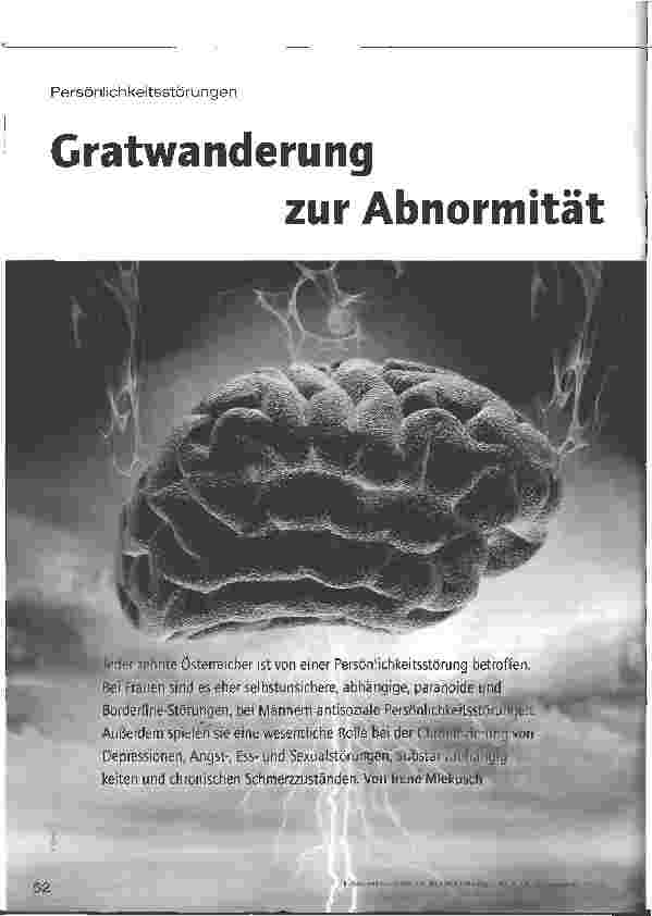 Vorschauseite 1: Persönlichkeitsstörungen - Gratwanderung zur Abnormität