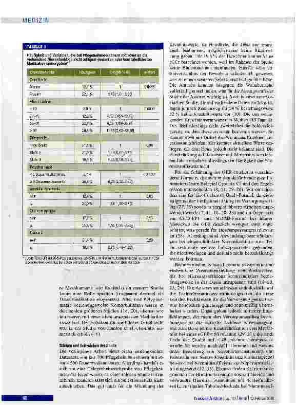 Vorschauseite 5: Niereninsuffizienz und Medikation bei Pflegeheimbewohnern