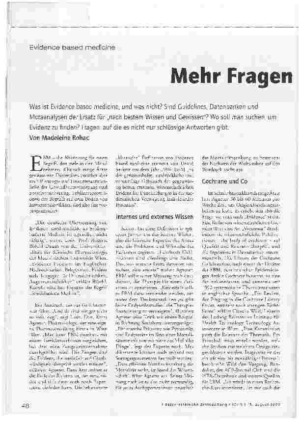 Vorschauseite 1: Mehr Fragen als Antworten