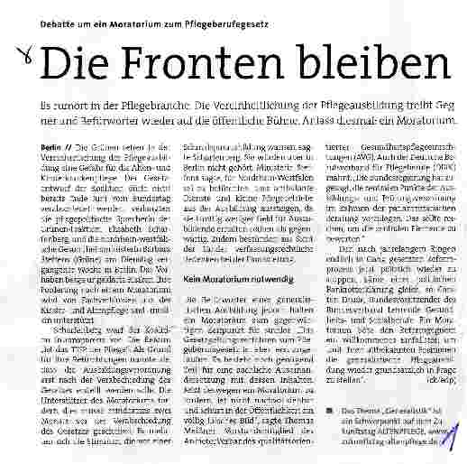 Vorschauseite 1: Die Fronten bleiben