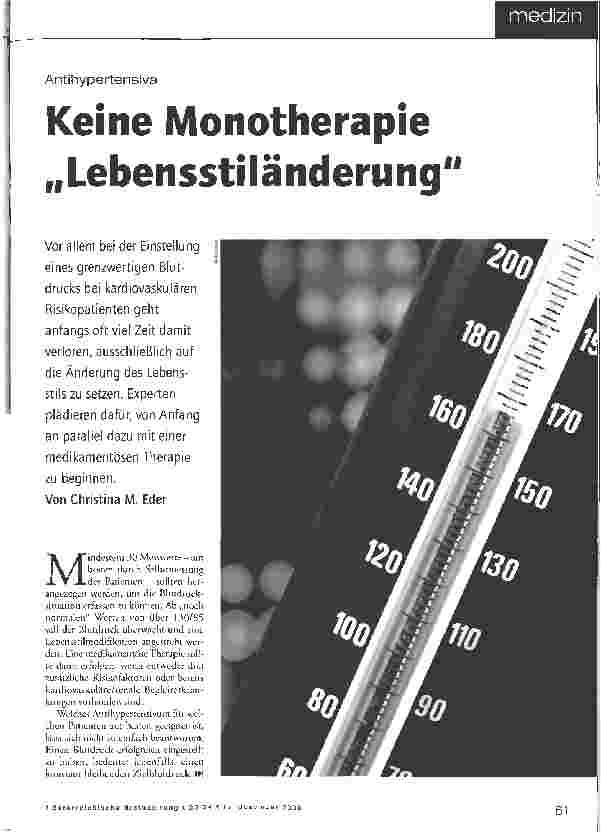 Vorschauseite 1: Keine Monotherapie Lebensstiländerung