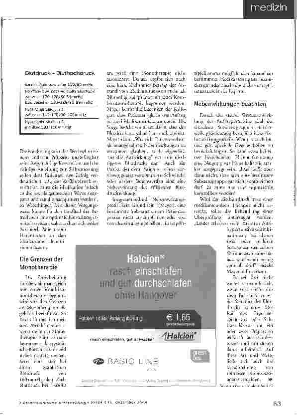 Vorschauseite 3: Keine Monotherapie Lebensstiländerung