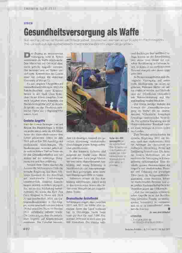 Vorschauseite 1: Gesundheitsversorgung als Waffe