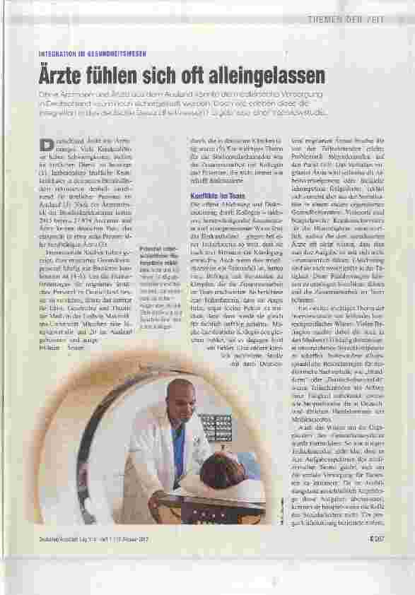Vorschauseite 1: Ärzte fühlen sich oft alleingelassen