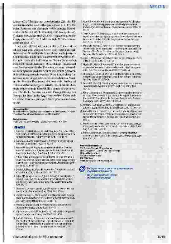 Vorschauseite 6: Divertikulitis: Wann konservativ, wann operativ behandeln?