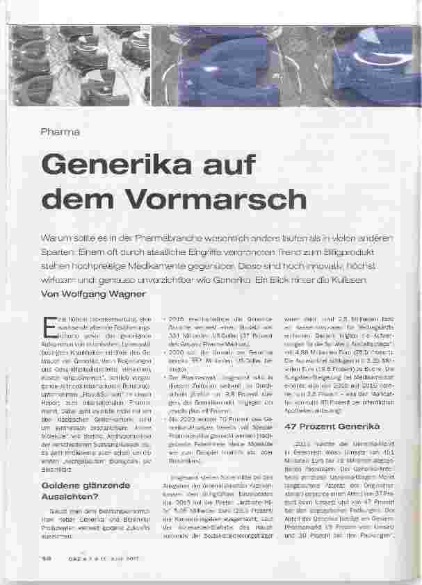 Vorschauseite 1: Generika auf dem Vormarsch
