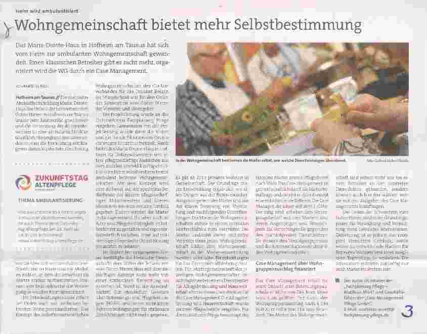 Vorschauseite 1: Wohngemeinschaft bietet mehr Selbstbestimmung