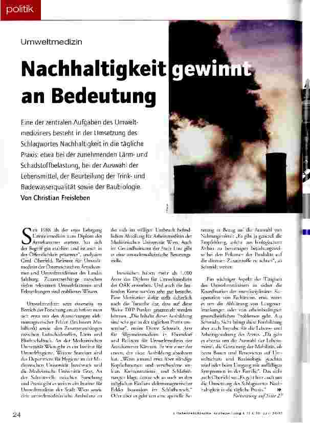 Vorschauseite 1: Nachhaltigkeit gewinnt an Bedeutung