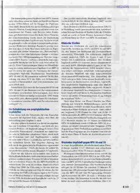 Vorschauseite 2: Humanpathogene Papillomviren und Zervixkarzinom
