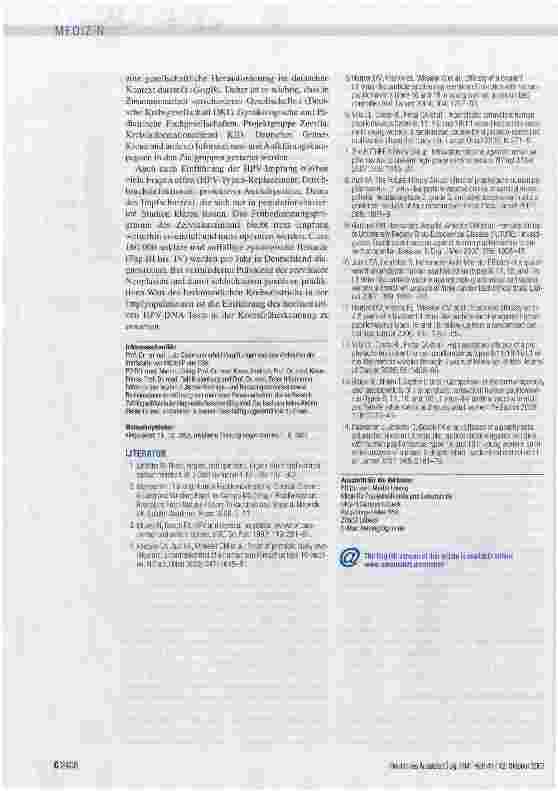 Vorschauseite 5: Humanpathogene Papillomviren und Zervixkarzinom