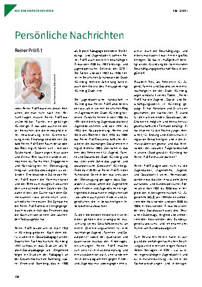 Vorschauseite 1: Persönliche Nachrichten Reiner Prölß †