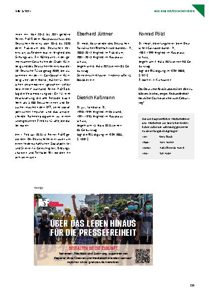 Vorschauseite 2: Persönliche Nachrichten Reiner Prölß †