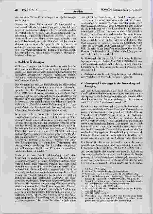 Vorschauseite 2: Status quo und Zukunftsaussichten für Lebensmittel für besondere medizinische Zwecke (Bilanzierte Diäten) Eine Bestandaufnahme
