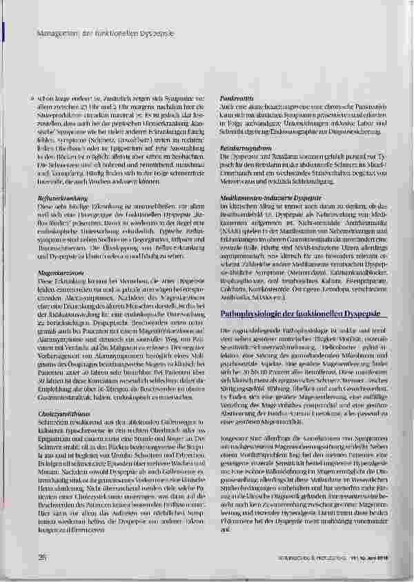 Vorschauseite 3: Management der funktionellen Dyspepsie