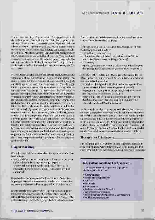 Vorschauseite 4: Management der funktionellen Dyspepsie