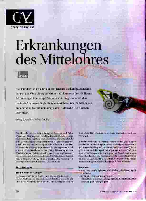 Vorschauseite 1: Erkrankungen des Mittelohres