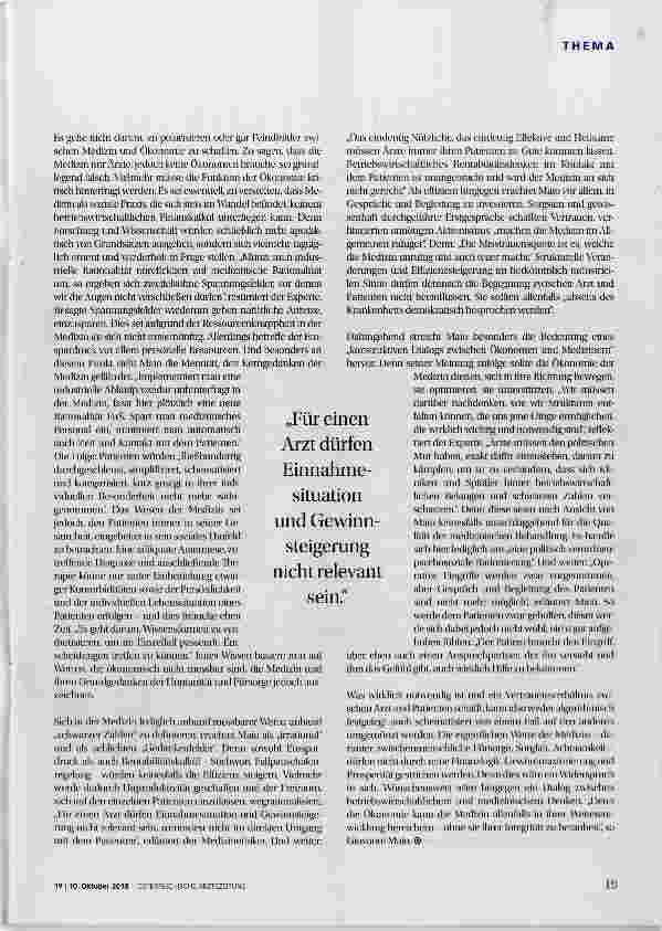 Vorschauseite 2: Misstrauen macht Medizin teuer