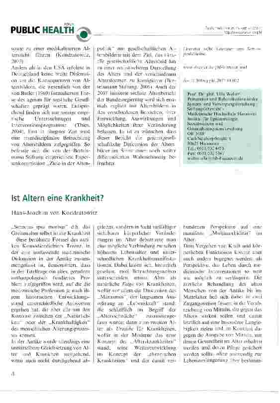 Vorschauseite 1: Ist Altern eine Krankheit?
