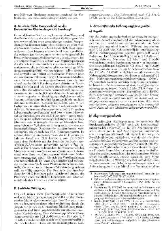 Vorschauseite 2: Glucosaminsulfat - rechtliches Schicksal defizitären Prozessvortrags