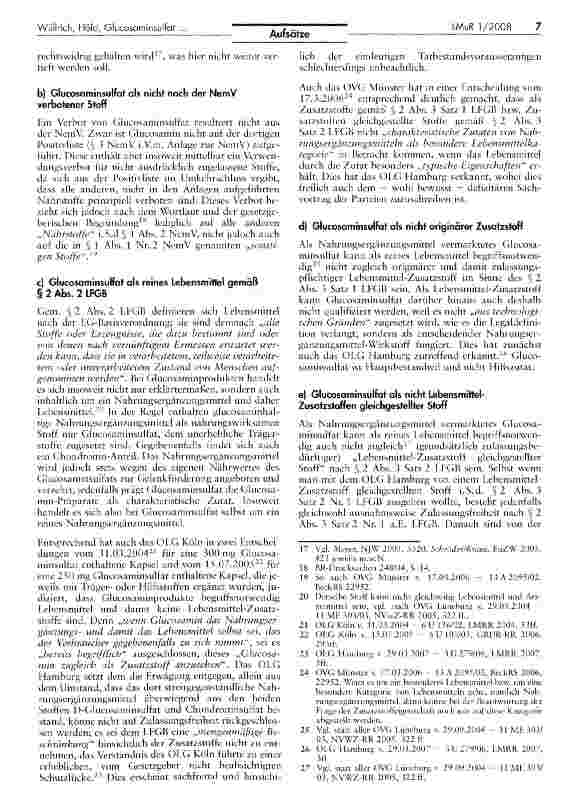 Vorschauseite 4: Glucosaminsulfat - rechtliches Schicksal defizitären Prozessvortrags