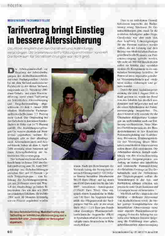 Vorschauseite 1: Tarifvertrag bringt Einstieg in bessere Alterssicherung