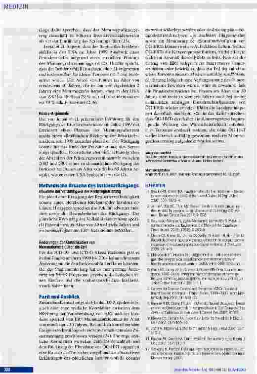 Vorschauseite 6: Rückgang der postmenopausalen Hormonverordnungen und der Brustkrebsinzidenz