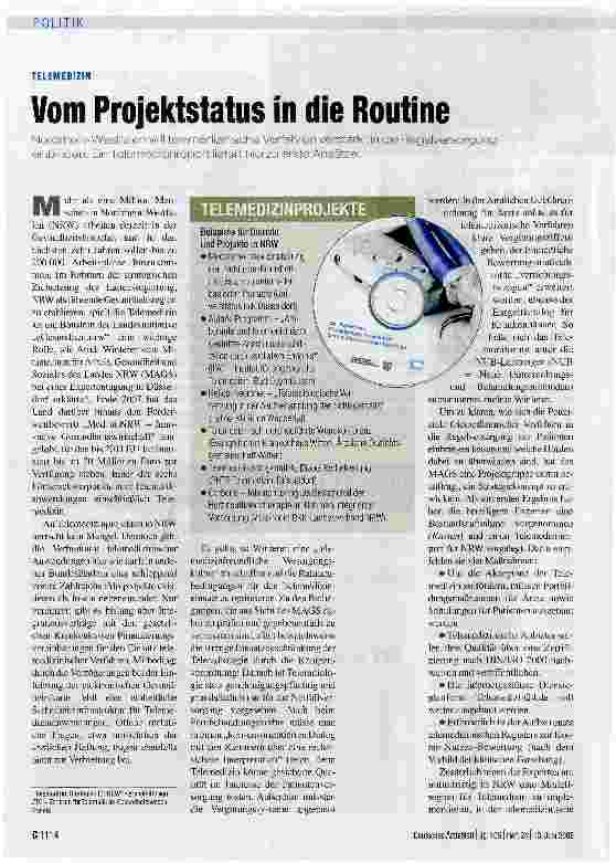 Vorschauseite 1: Vom Projektstatus in die Routine