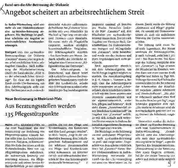 Vorschauseite 1: Angebot scheitert an arbeitsrechtlichem Streit
