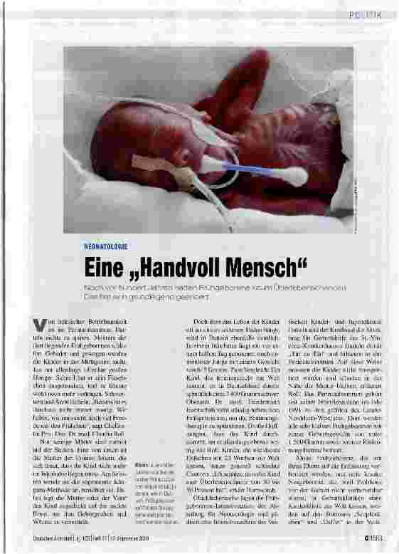 Vorschauseite 1: Eine „Handvoll Mensch