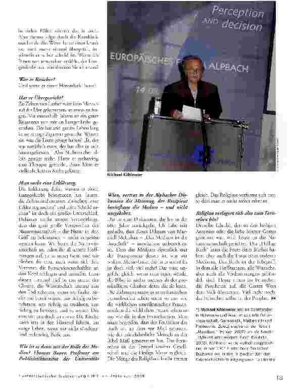Vorschauseite 2: „Unsere Gesellschaft ist geil nach Krankheit