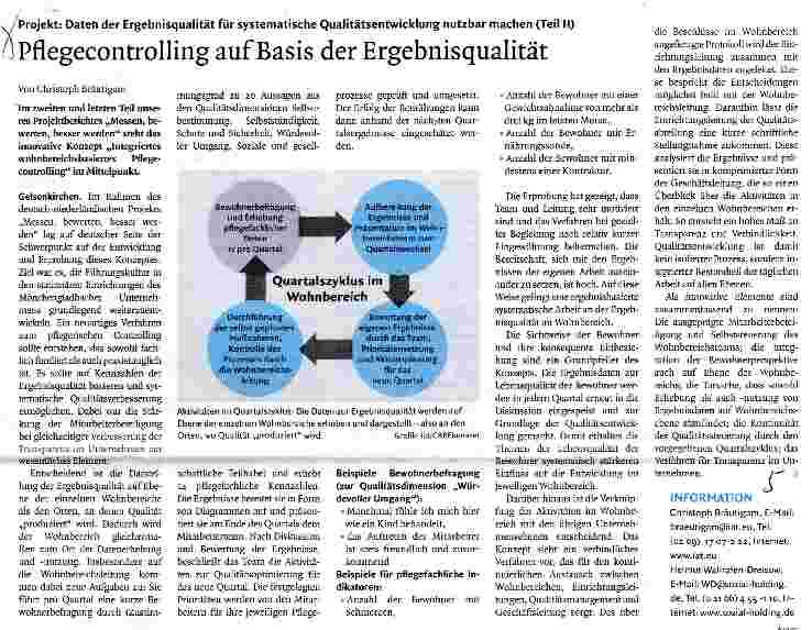 Vorschauseite 1: Pflegecontrolling auf Basis der Ergebnisqualität