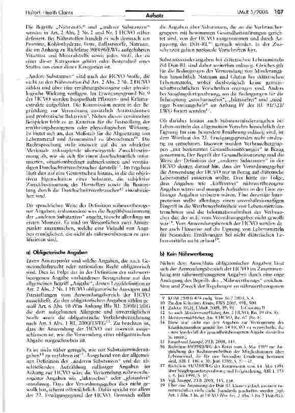 Vorschauseite 3: Health Claims in den Jahren 2008/2009 (Teil 2)