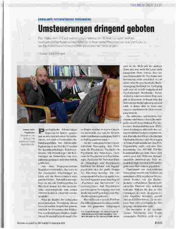 Vorschauseite 1: Umsteuerungen dringend geboten