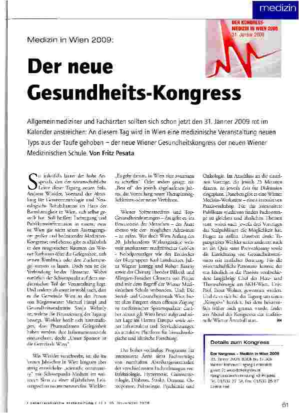 Vorschauseite 1: Der neue Gesundheits-Kongress