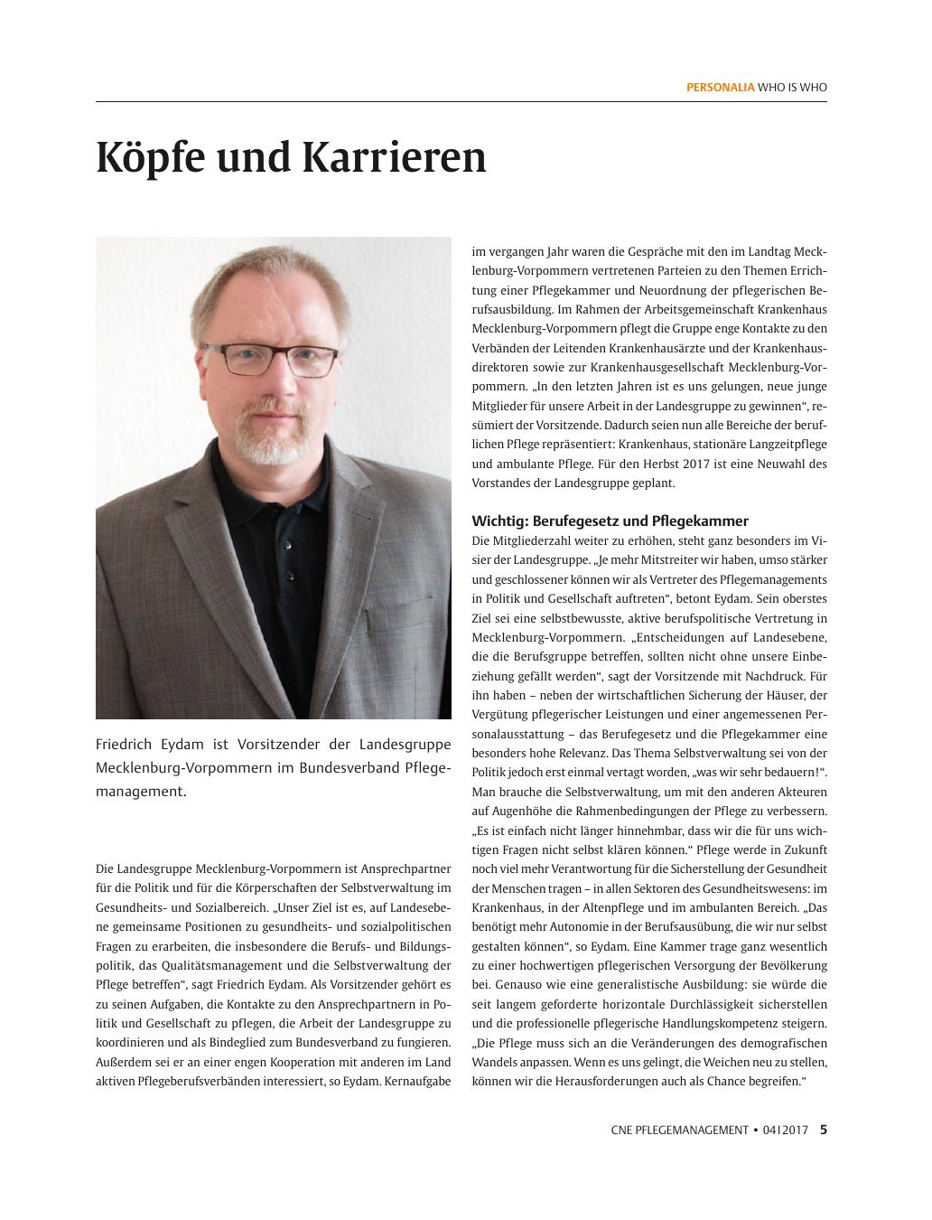 Vorschauseite 1: Köpfe und Karrieren