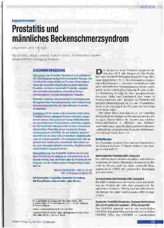 Vorschauseite 1: Prostatitis und männliches Beckenschmerzsyndrom