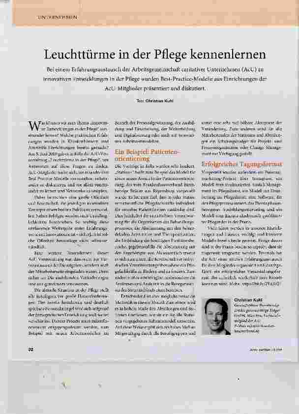 Vorschauseite 1: Leuchttürme in der Pflege kennenlernen