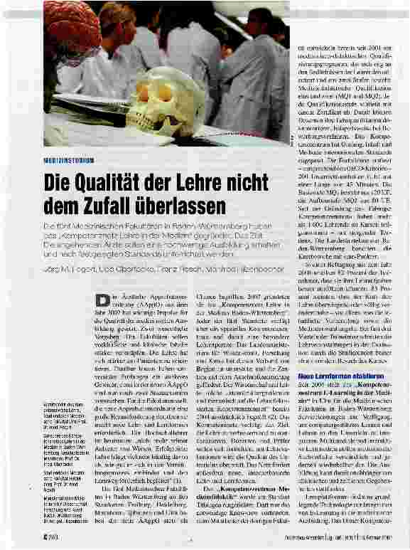 Vorschauseite 1: Die Qualität der Lehre nicht dem Zufall überlassen
