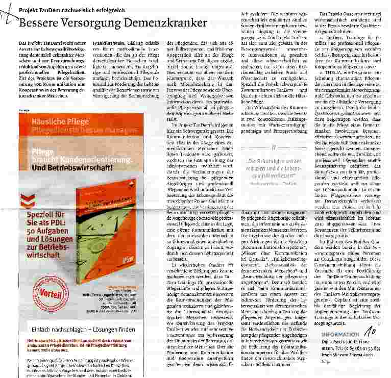 Vorschauseite 1: Bessere Versorgung Demenzkranker