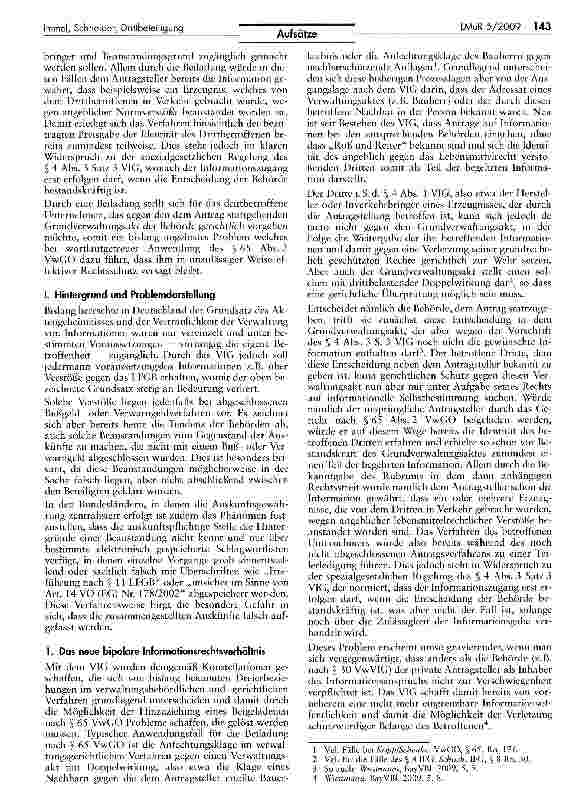 Vorschauseite 2: Drittbeteiligung und Beiladung im verwaltungsgerichtlichen Verfahren nach dem VIG