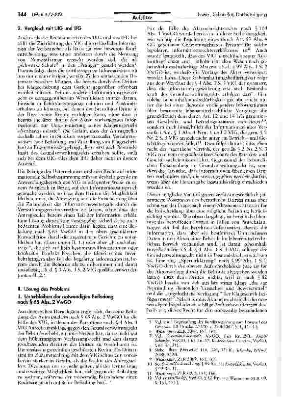 Vorschauseite 3: Drittbeteiligung und Beiladung im verwaltungsgerichtlichen Verfahren nach dem VIG