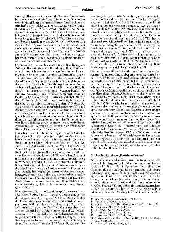 Vorschauseite 4: Drittbeteiligung und Beiladung im verwaltungsgerichtlichen Verfahren nach dem VIG