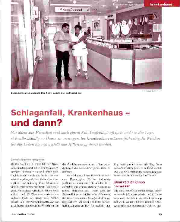 Vorschauseite 1: Schlaganfall, Krankenhaus - und dann?