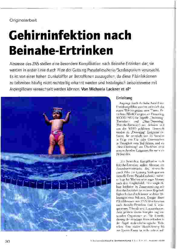 Vorschauseite 1: Gehirninfektion nach Beinahe-Ertrinken